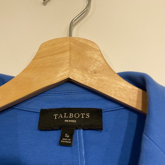 Talbots Petite Blue Collared Soft Unstructured Blazer Size Small Petite - Picture 4 of 5